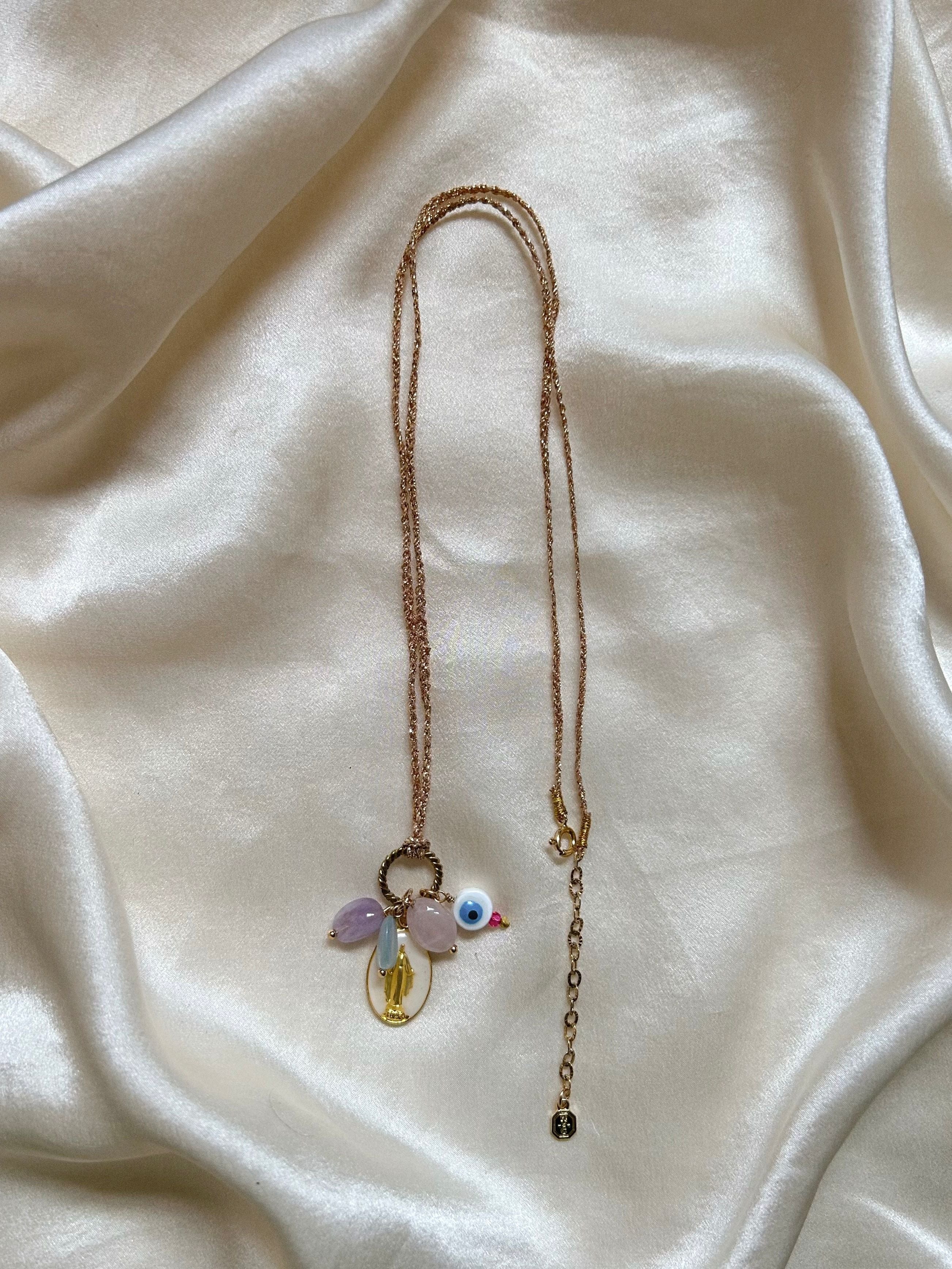 #bijoux #necklace #collier #soft #perles #cristal #gold #oeil #bonheur #summer #glamour #santamaria